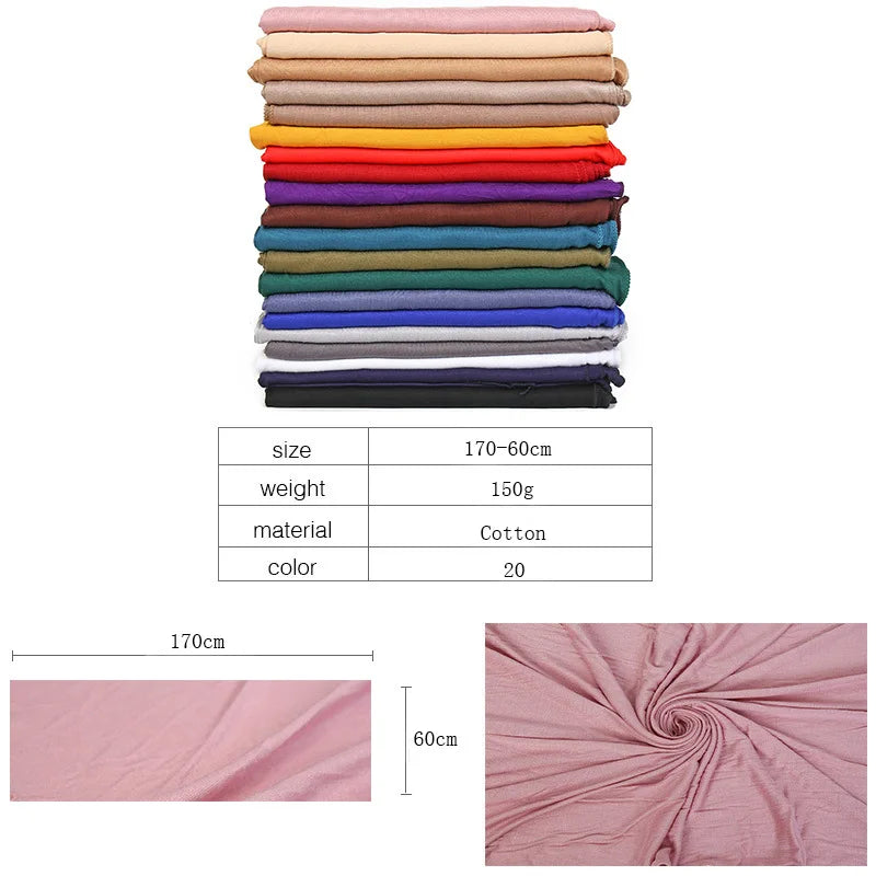 Cotton Jersey Hijab Scarf 170x60cm