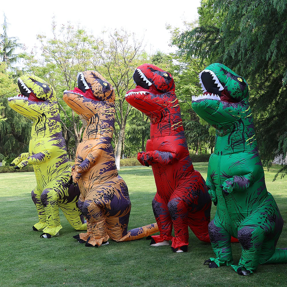 T-rex inflatable Suit Tyrannosaurus Dinosaur Costume Child Kids Adult Role-playing Fancy Halloween Mascot Party Apparel