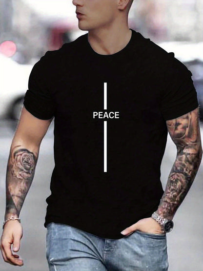 T Shirt With Peace Print Short