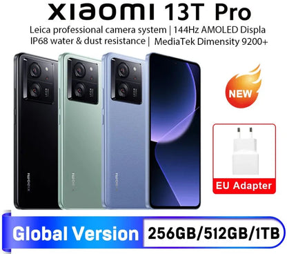 Xiaomi 13T Pro Global Version 6.67" 144Hz AMOLED Display 5G 50MP Leica Camera 5000mAh Battery 120W HyperCharge IP68 Waterproof