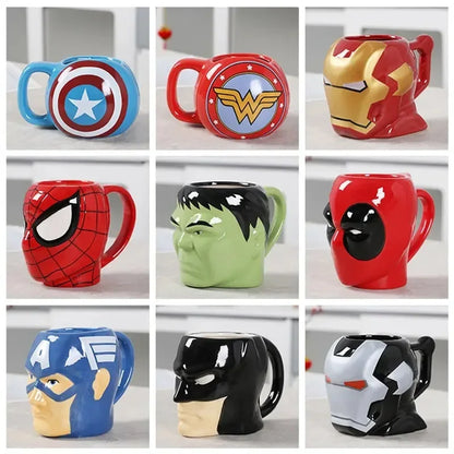 Avengers Creative  Ceramic Cup Spider Man Captain America Hulk Thor Iron Man Superman Cartoon Anime Mug Mug Coffee Milk Cup