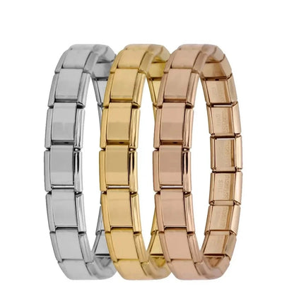 9mm Width Italian Elastic Charm Bracelet Fashion Stainless Steel Bangle ST-