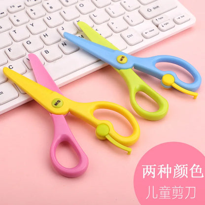 M&G Elastic Children's Scissors Random Colors Labor-saving Elastic Plastic Children's Scissors Hand-made Paper-cut