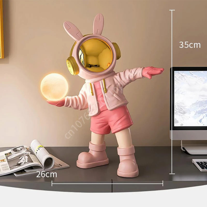 METAMOON 36 Cm Astronaut Living Room Bedroom Ornaments Night Light Resin Statue Decoration Adjustable Light Astronaut Sculpture