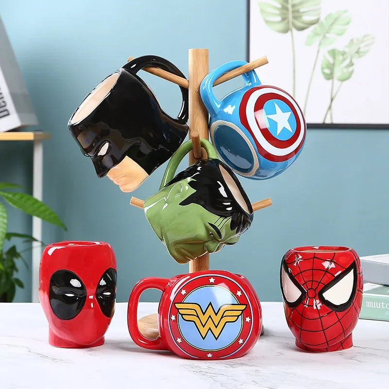 Avengers Creative  Ceramic Cup Spider Man Captain America Hulk Thor Iron Man Superman Cartoon Anime Mug Mug Coffee Milk Cup