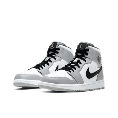 Nike Air Jordan 1 Mid "Light Smoke Grey"For Men's Retro Classic Basketball Sneakers Shoes