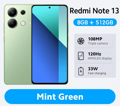 [Global Version] Xiaomi Redmi Note 13 Smartphone 128GB / 256GB 6.67" AMOLED display 108MP Camera Snapdragon 685 5000mAh