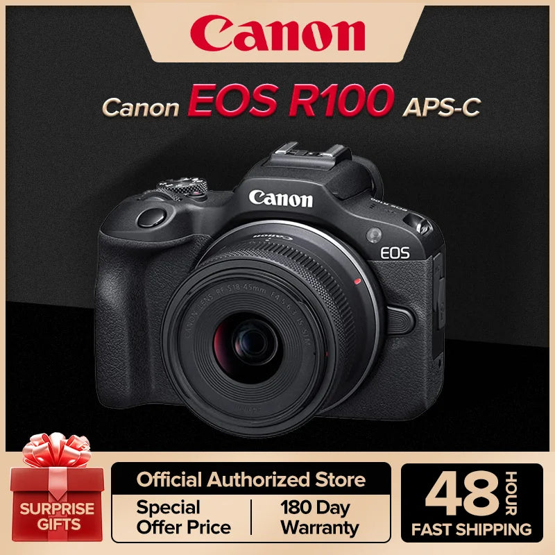 Canon EOS R100 APS-C Mirrorless Digital Camera New Entry Level Product Comes With RF-S 18-45MM Lens Kit