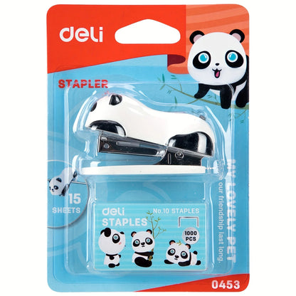 DELI Cartoon Mini Stapler Set Stapling Machine With 1000 pcs No.10 Staples Office School Binding Supplies Manual Cute Staplers