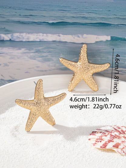 1 pair of Summer Starfish Stud Earrings - Classic Sea Style