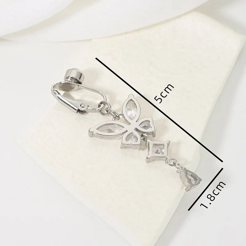 Butterfly Zircon Clip-On Belly Ring - Trendy Fake Piercing