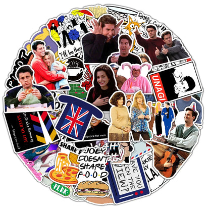 10/30/50pcs Classic TV Series Friends Graffiti Waterproof Stickers Laptop Phone Car Motorcycle Skateboard Luggage Wall Sticker