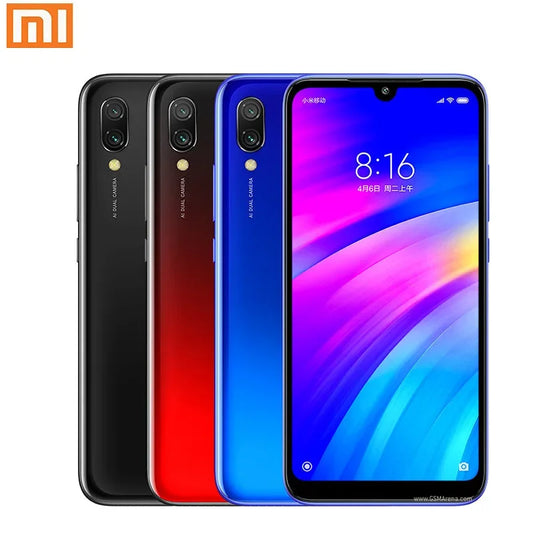 > USED < Xiaomi Redmi 7 Cellphone with Phone Case, Dual SIM Solt Cellphone Android Cell Phone Dual Camera  used phone