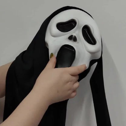 Halloween Ghostface Scream Mask Natural Latex Scary Skull Mask Horror Full Head Masque Halloween Party Adult Costume Cosplay Props Decoration