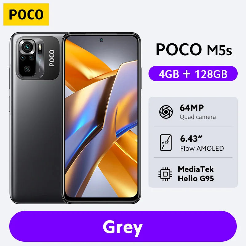 POCO M5s Global Version NFC MTK G95 64MP Quad camera 6.43" AMOLED Dotdisplay 5000mAh 33W