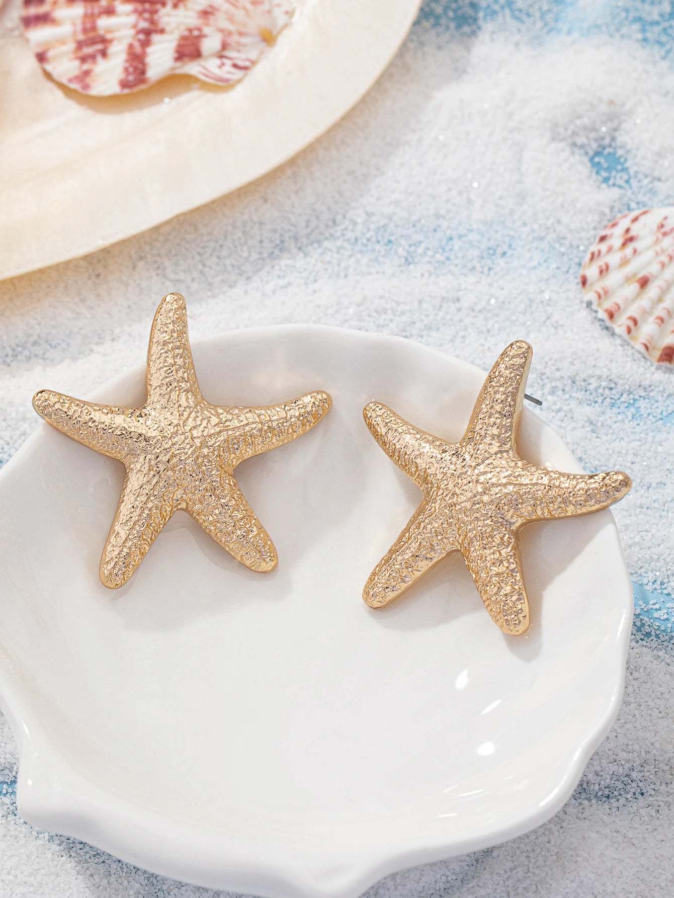 1 pair of Summer Starfish Stud Earrings - Classic Sea Style