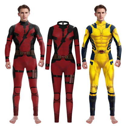 Marvel Wolverine Deadpool Cosplay Jumpsuit Wolverine Cosplay Costume Men Women Halloween Party Bodysuit