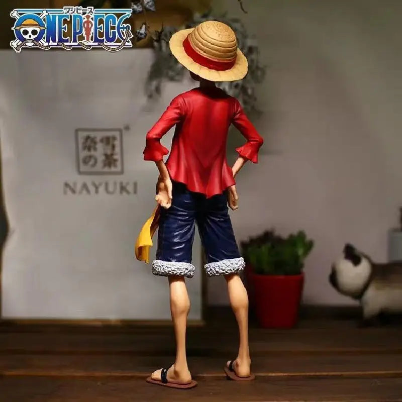 28cm  One Piece Anime Figure Confident Smiley Luffy Three Form Face Changing Doll Action Figurine Model Toys