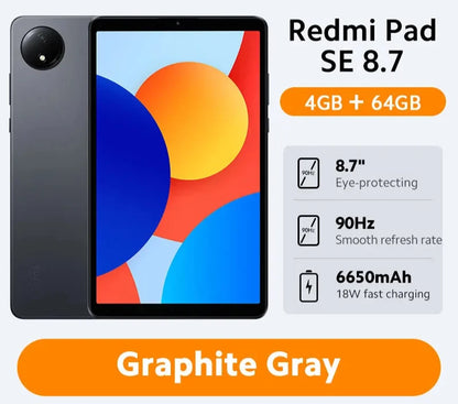 Global Version Xiaomi Redmi Pad SE 8.7 LCD MediaTek Helio G85 octa-core CPU 6650mAh Battery 18W fast charging 8MP Camera 90Hz