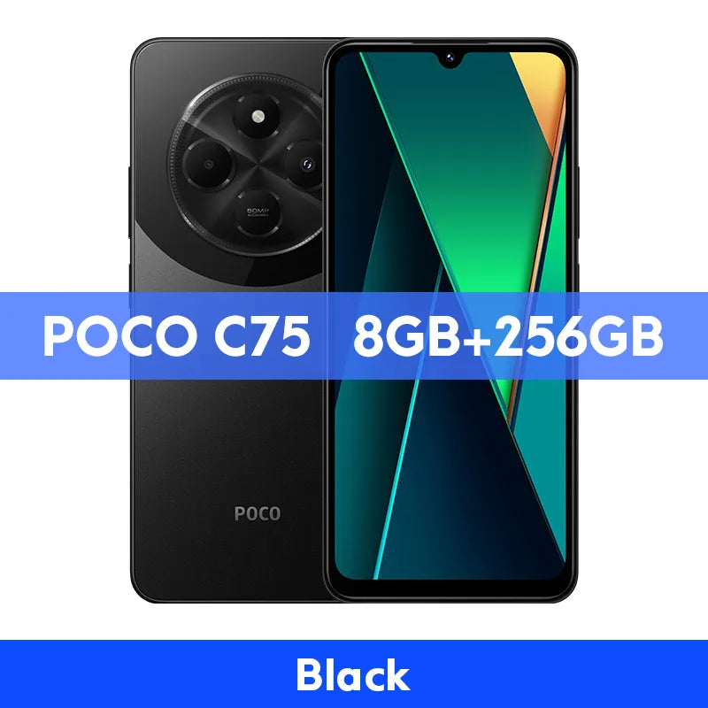 POCO C75 Global Version Smartphone 128GB/256GB 6.88" Dot Drop Display Helio G81-Ultra 50MP Camera Massive 5160mAh Battery NFC