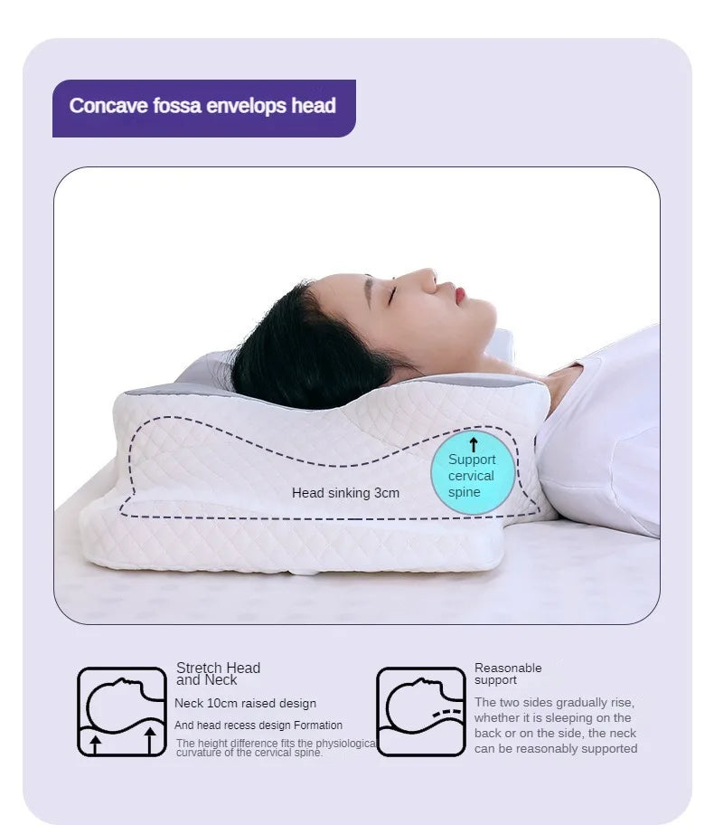 ZEN Anti Snore Memory Foam Pillow , Relaxing Cervical Slow Rebound Neck Pillow Pain Relief Sleeping Orthopedic Pillow Beding