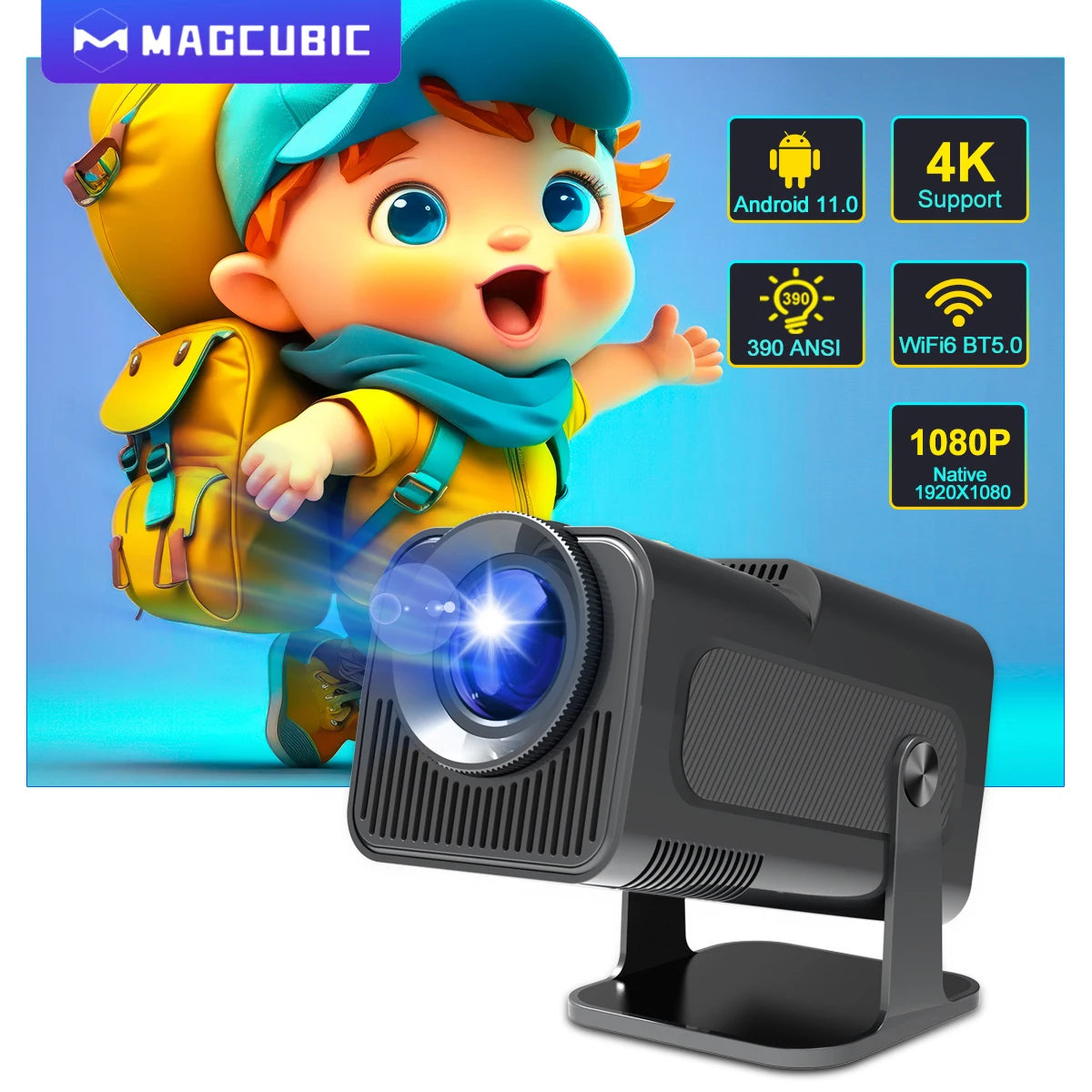 Magcubic 4K Android 11 Projector Native 1080P 390ANSI HY320 Dual Wifi6 BT5.0 1920*1080P Cinema portable Projetor upgrated HY300