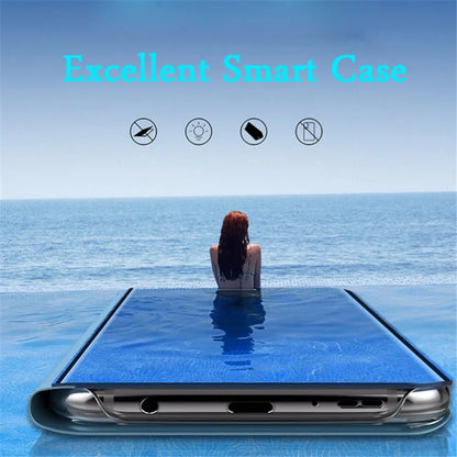 Smart Mirror Flip Case For Samsung Galaxy S24 S23 S22 S21Ultra S20 FE S10 S9 S10E Note 20 Plus Phone Protective Cover With Stand