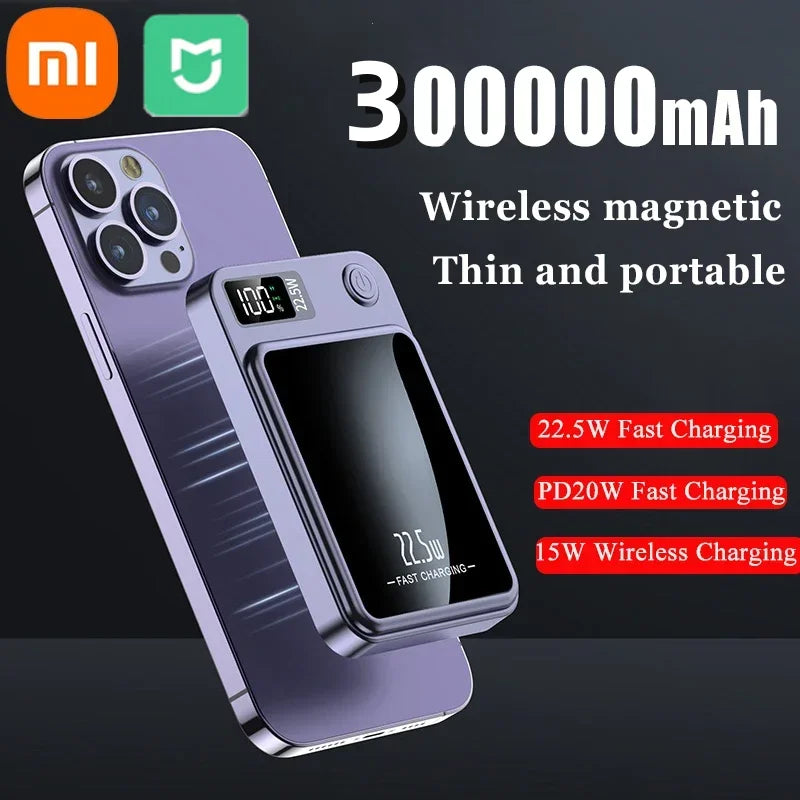 Xiaomi Mijia Magnetic Wireless 30000mAh Power Bank Fast Charger For Magsafe Portable Auxiliary Battery Pack For Iphone