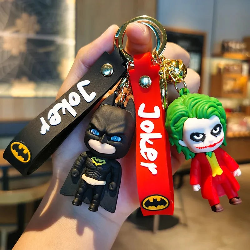 DC Batman Joker Image Doll Keychain Cute Halloween Series Key Ring Pendant Ornaments