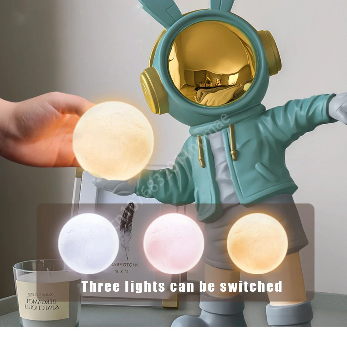 METAMOON 36 Cm Astronaut Living Room Bedroom Ornaments Night Light Resin Statue Decoration Adjustable Light Astronaut Sculpture