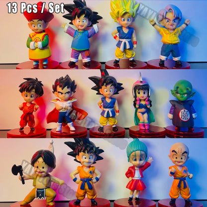 Dragon Ball Z Super Saiyan Son Goku Anime Figure Son Gohan Vegeta Broly Piccolo Majin Buu Set Action Figurine Model Gifts Toy