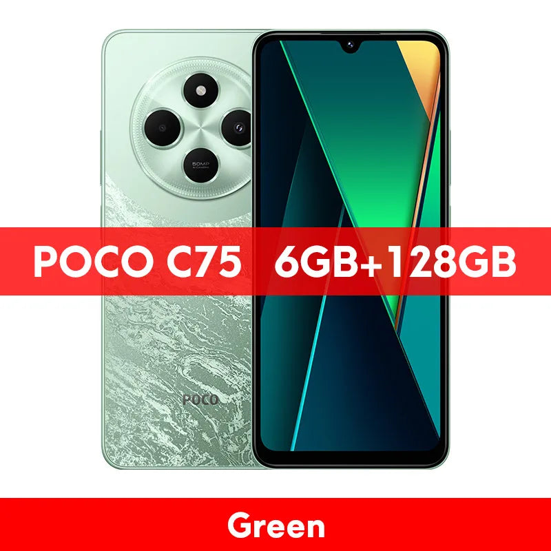 POCO C75 Global Version Smartphone 128GB/256GB 6.88" Dot Drop Display Helio G81-Ultra 50MP Camera Massive 5160mAh Battery NFC