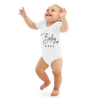 Baby Boys Girls Newborn Romper Cotton Short Sleeve Letter Print I Love Mom & Dad Jumpsuit