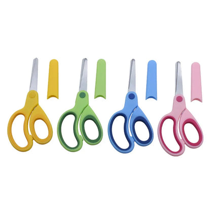 Safty Scissors For Kids Student DIY Paper Children's Left-handed Scissors Scissors With Sleeve Cutting Tool Stationery