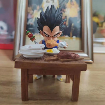 Dragon Ball Z Vegeta Figure Son Goku eating 8cm Pvc Action Figures Collection Model Toys