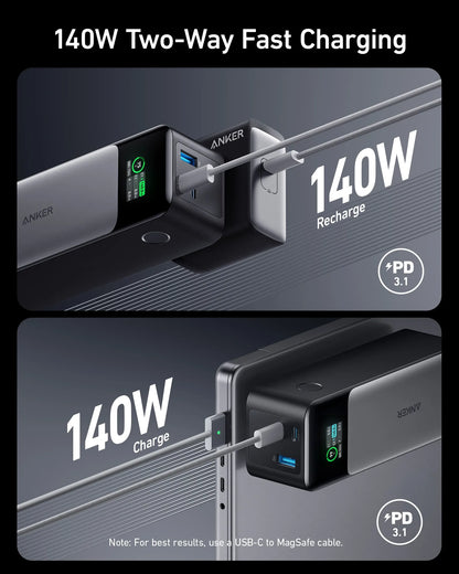 Anker 737 Power Bank 24000mAh 140W Powerbank 3-Port Portable Battery Fast Charging Spare Battery