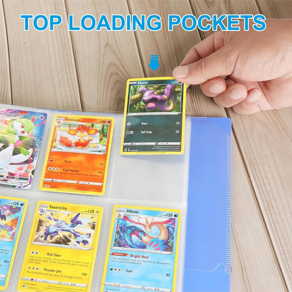 450 Pockets Single Side Trading Card Album Holder Sleeves 9 Pocket Clear Plastic Game Protectors Pokemon Baseball Cards 50 Pages