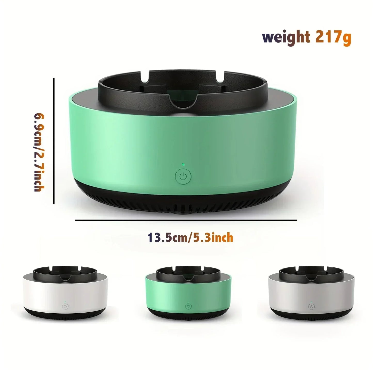 Smart Ashtray Air Purifier Remove Secondhand Smoke and Tobacco Odor Instantly Batteries Not Include Ring Aromatherapy Tablets