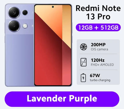 New Global Version Xiaomi Redmi Note 13 Pro 4G Smartphone MTK Helio G99-Ultra 6.67" AMOLED display 67W Turbo Charge with 5000mAh