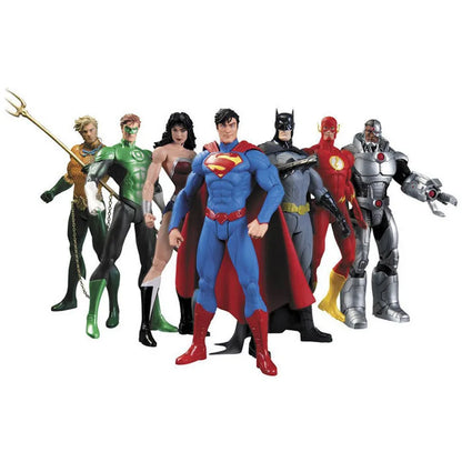 7Pcs DC Comics Justice League Action Figures Superman Batman Wonder Woman The Flash Green Lantern Aquaman Martian Manhunter Toys