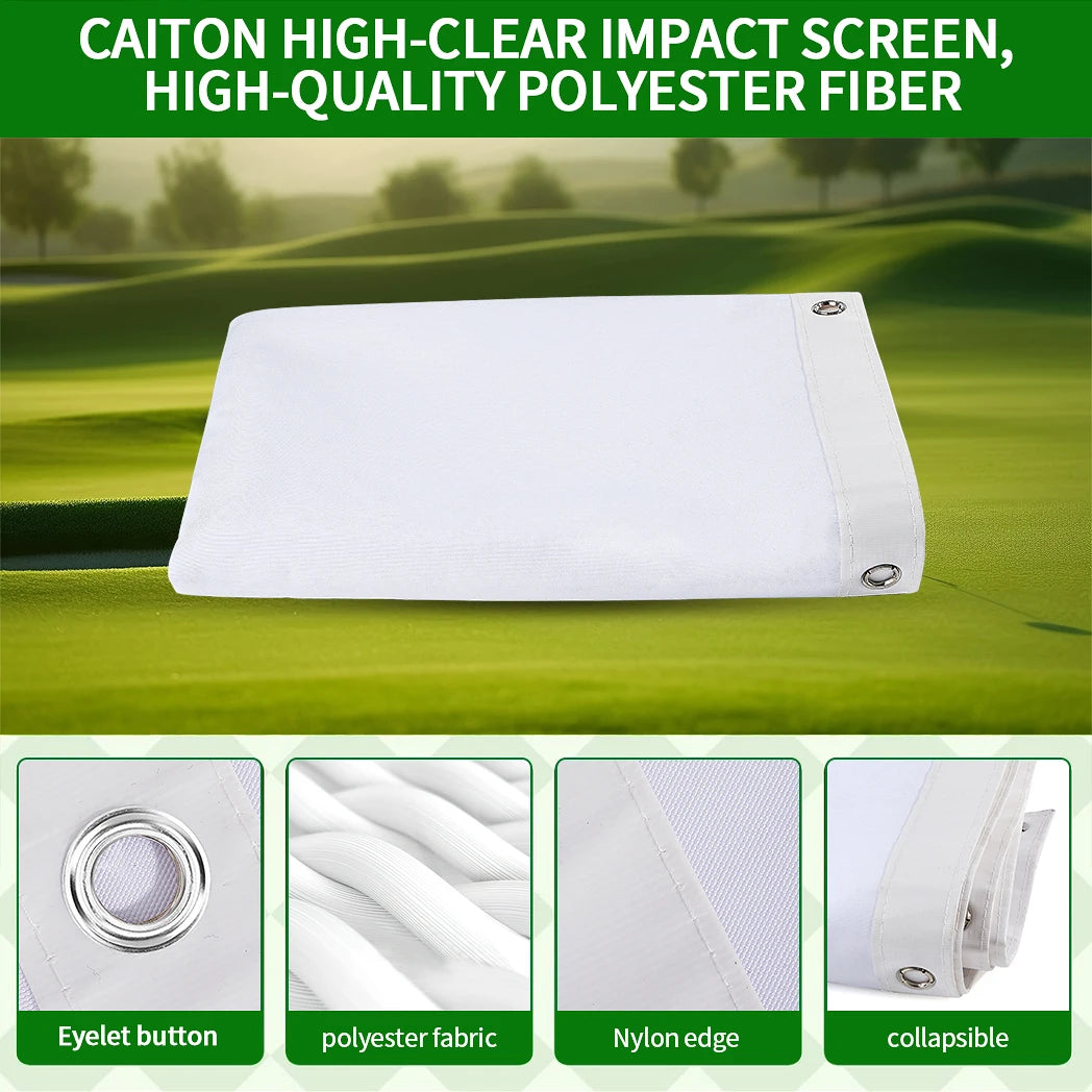 Caiton Golf Ball Simulator Impact Display Projection Screen, Indoor White Cloth Material, Golf Exercise Target