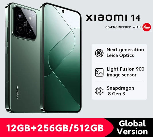 Xiaomi 14 Global Version 256GB 512GB 120Hz 6.36" AMOLED Display Snapdragon 8 Gen 3 Smartphone 50MP Leica Camera 90W HyperCharge