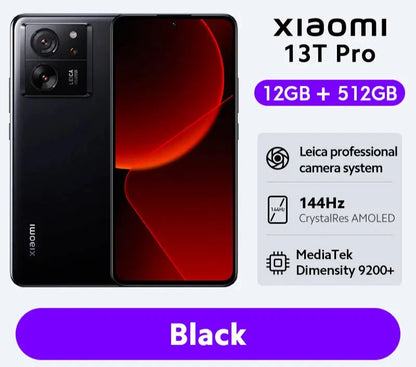 Xiaomi 13T Pro Global Version 6.67" 144Hz AMOLED Display 5G 50MP Leica Camera 5000mAh Battery 120W HyperCharge IP68 Waterproof