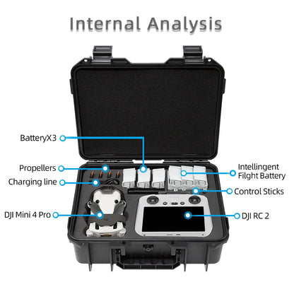 For DJI Mini 4 Pro Case Mini 4 Pro Explosion Proof Case Mini 4 Pro Bag Portable Waterproof Box Hard Shell Large Capacity Case