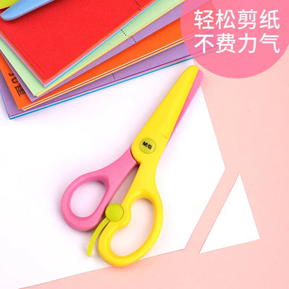 M&G Elastic Children's Scissors Random Colors Labor-saving Elastic Plastic Children's Scissors Hand-made Paper-cut