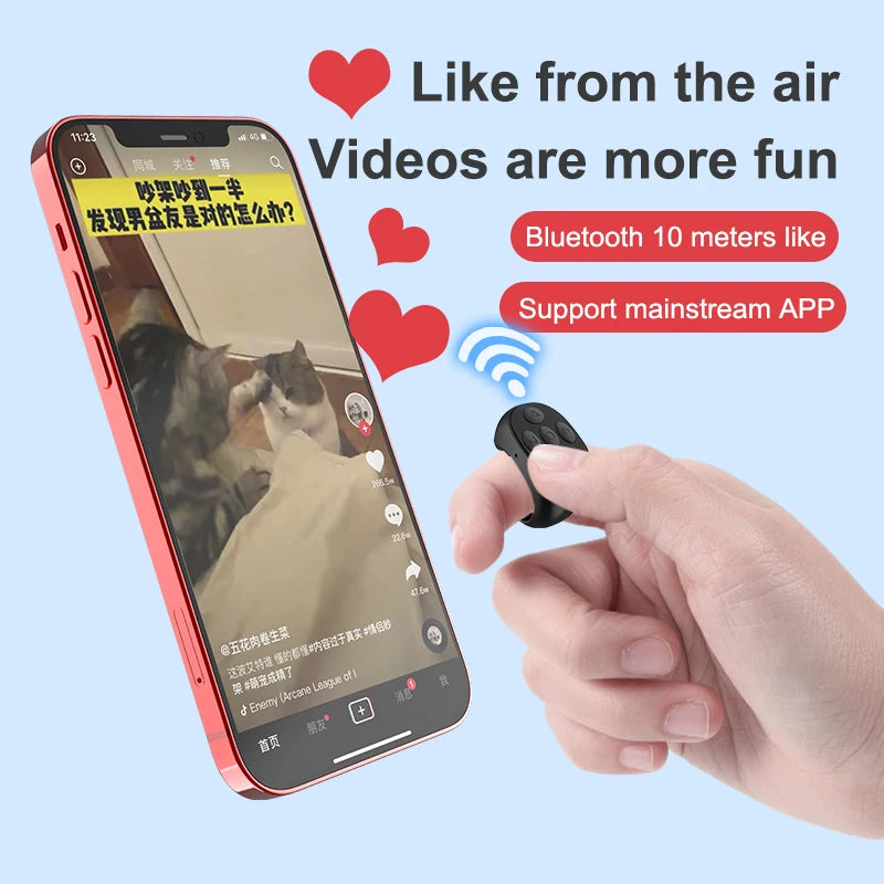 Tik Tok Wireless Bluetooth Mobile Selfie Lazy Artifac Tiktok Remote Control Ring Mobile Phone Bluetooth Controller For Android and Apple