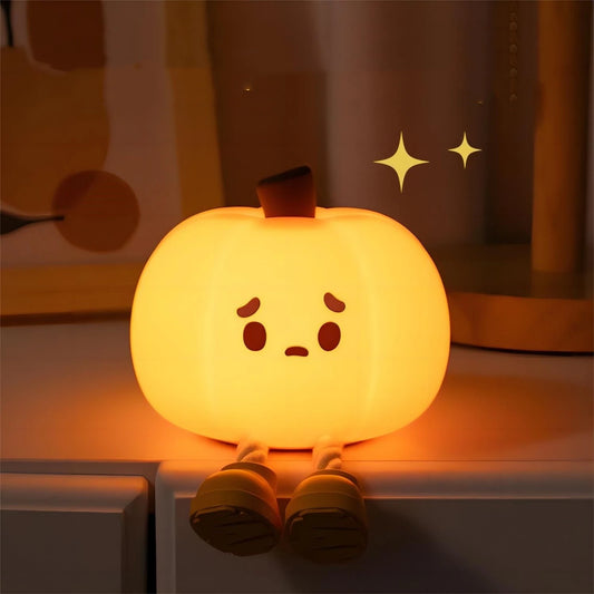 Trending Tik Tok Halloween Pumpkin Night Lights Cute Soft Silicone Safe Lamp Decorations Timing Dimmable Bedside