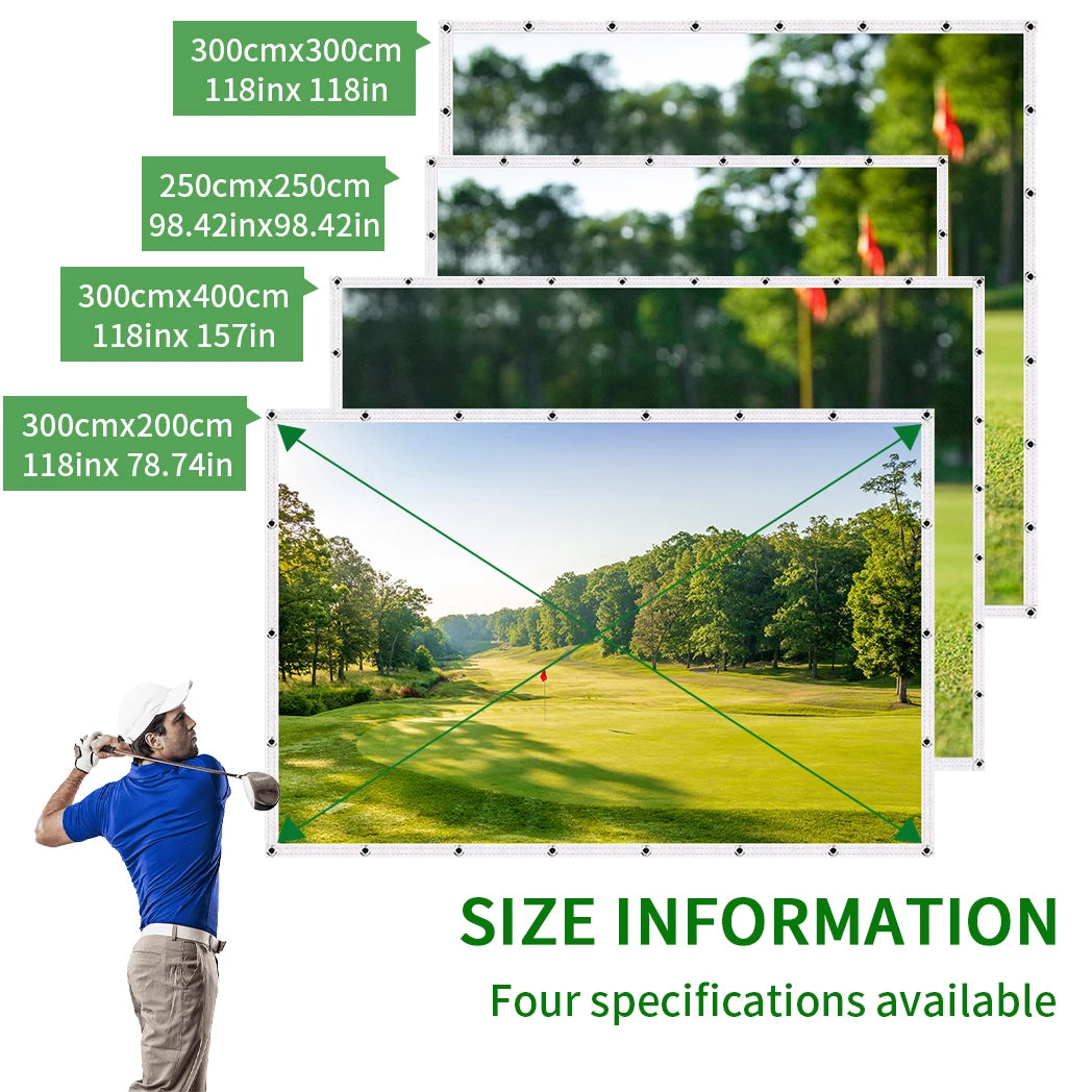 Caiton Golf Ball Simulator Impact Display Projection Screen, Indoor White Cloth Material, Golf Exercise Target