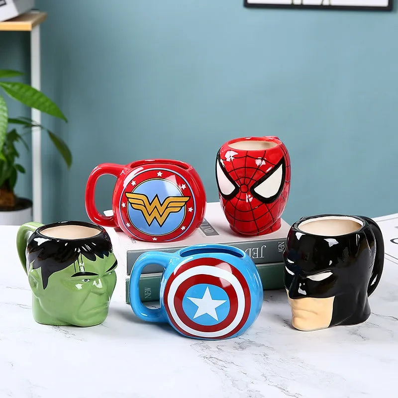 Avengers Creative  Ceramic Cup Spider Man Captain America Hulk Thor Iron Man Superman Cartoon Anime Mug Mug Coffee Milk Cup