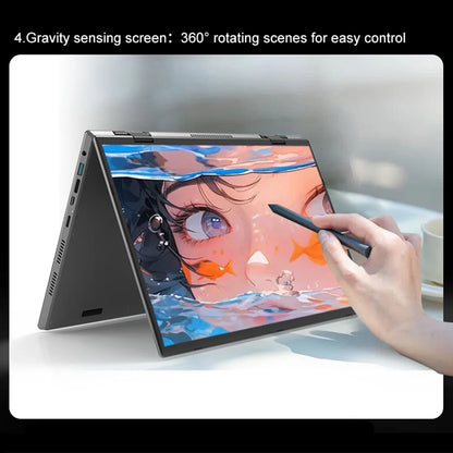 CRELANDER Dual Screen Laptop 14+14 Inch 2K Touch Screen Notebook Intel N95 CPU 360 Degree Flip Metal Case 2 in 1 Laptop Computer